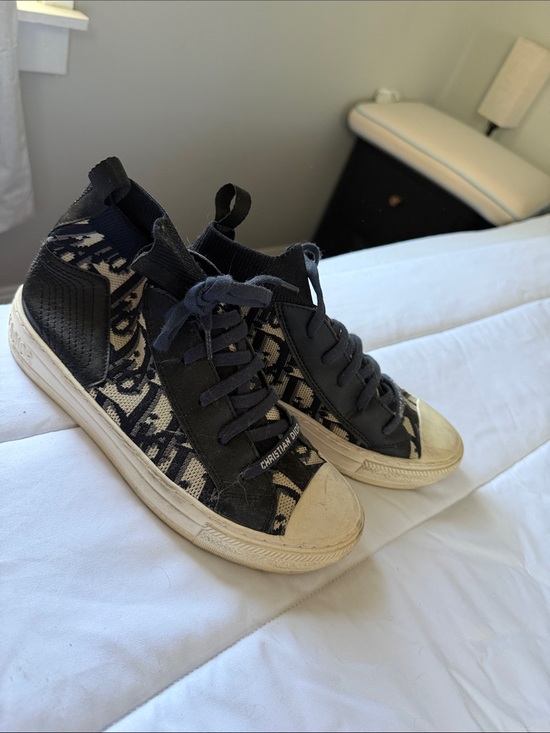 Dior Shoes - Dior Black and Cream High-Top Sneakers